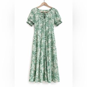 Women’s Sage Green Floral Midi Dress